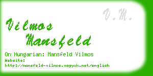 vilmos mansfeld business card